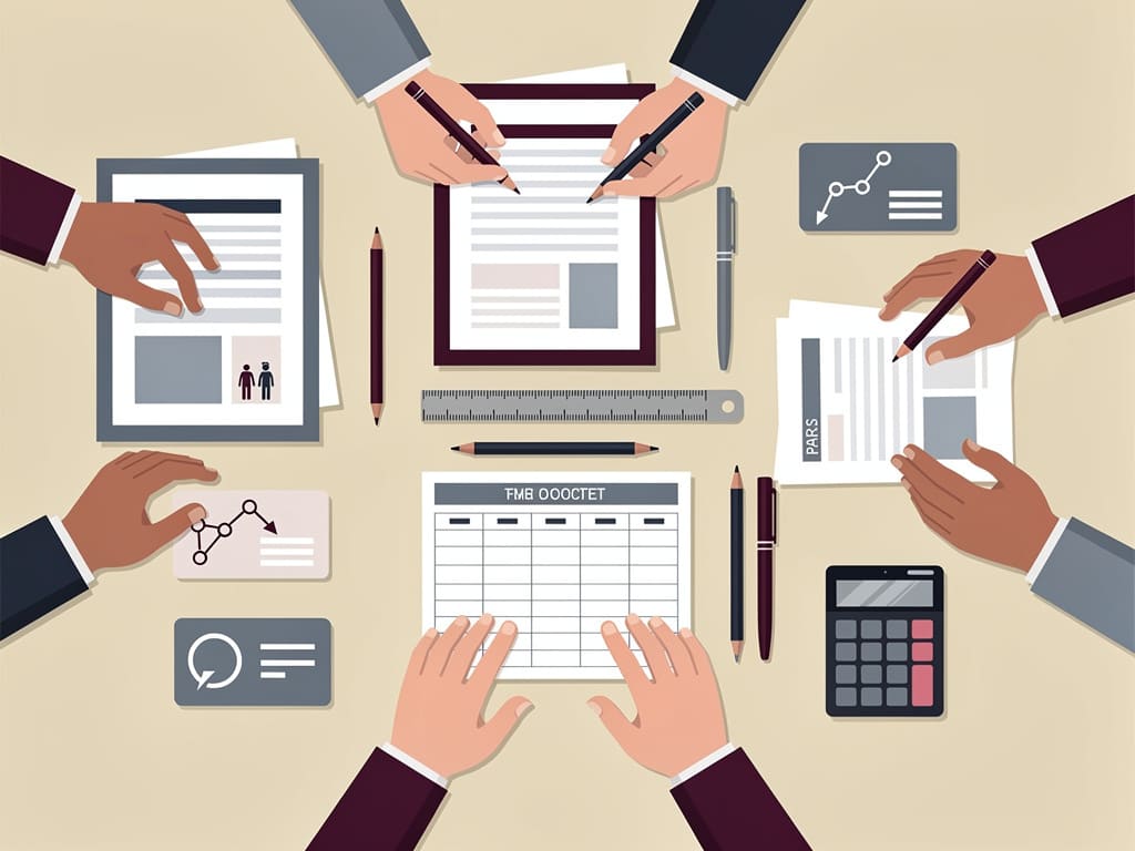 Analyse d’un itinéraire et d’un budget de soirée sur un bureau